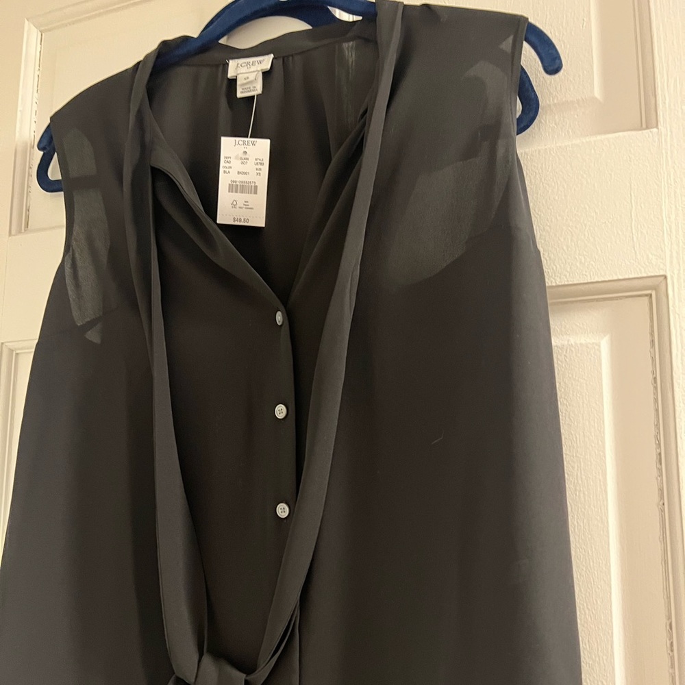 Tie neck sleeveless blouse NWT jcrew